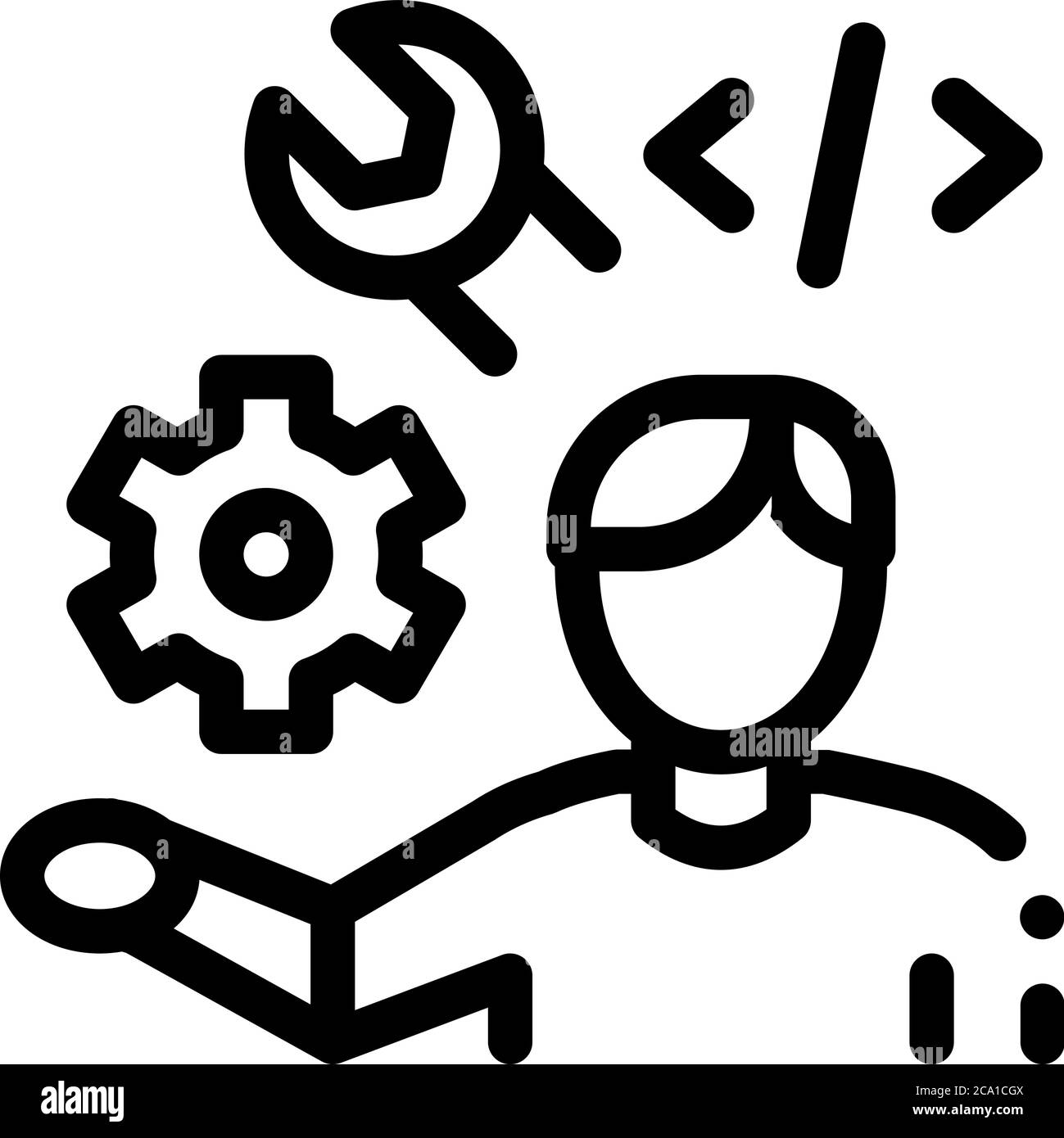 front end developer icon vector outline illustration Stock Vector Image ...
