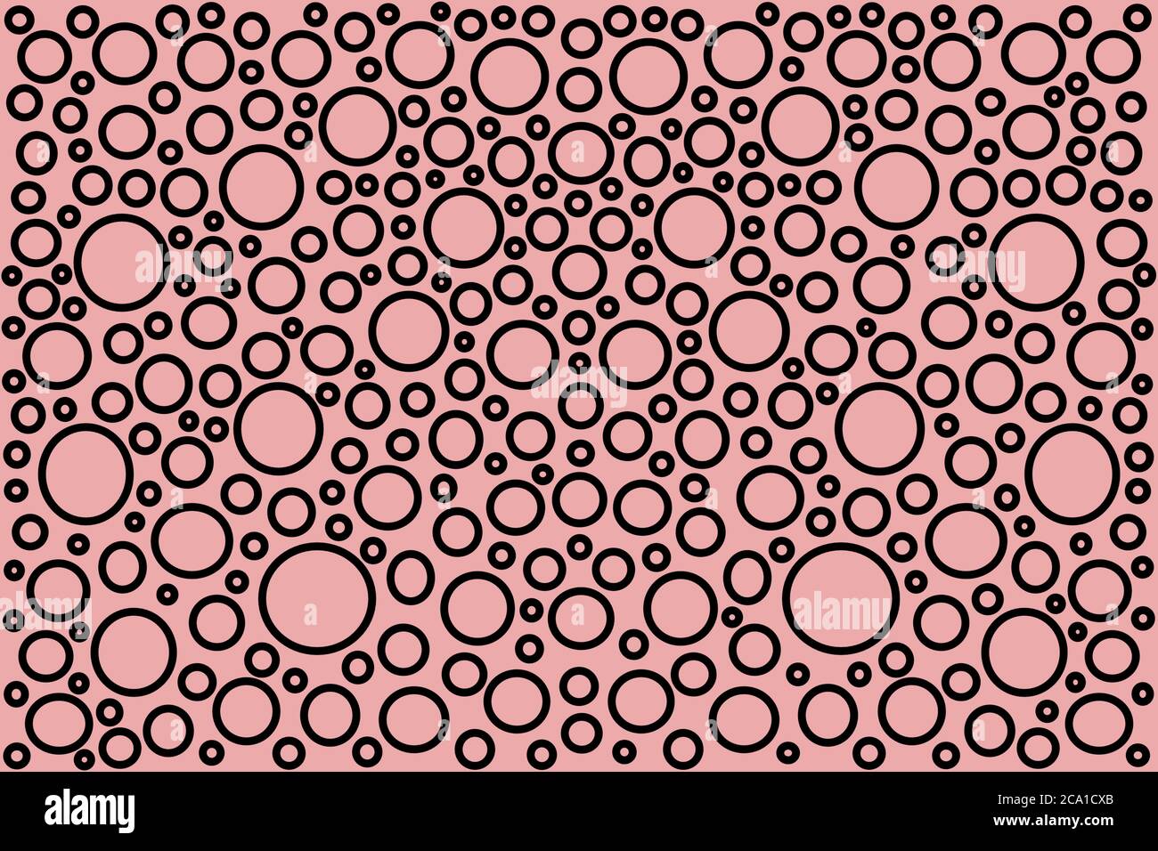 Black circles on pink background for packaging, fabric, wallpaper, textile material and print element, textile printing pattern Stock Photo