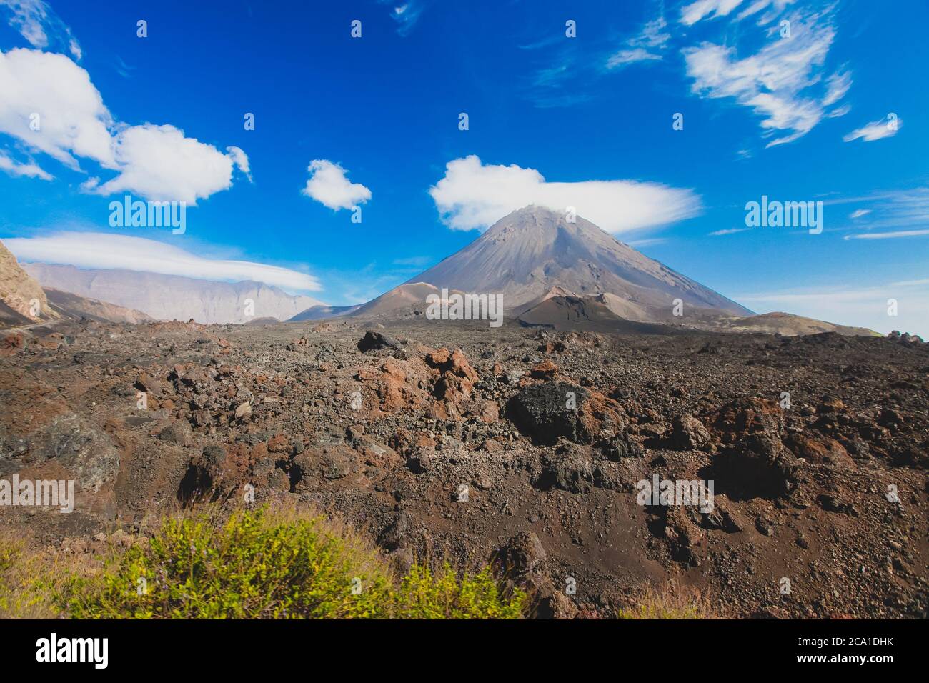 Pico Do Fogo Volcano On The Island Of Fogo On Cabo Verde Islands With 