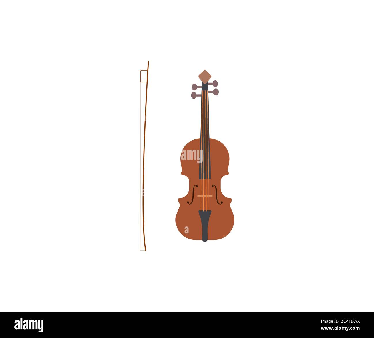 Music, string, violin icon. Vector illustration, flat design. Stock Vector
