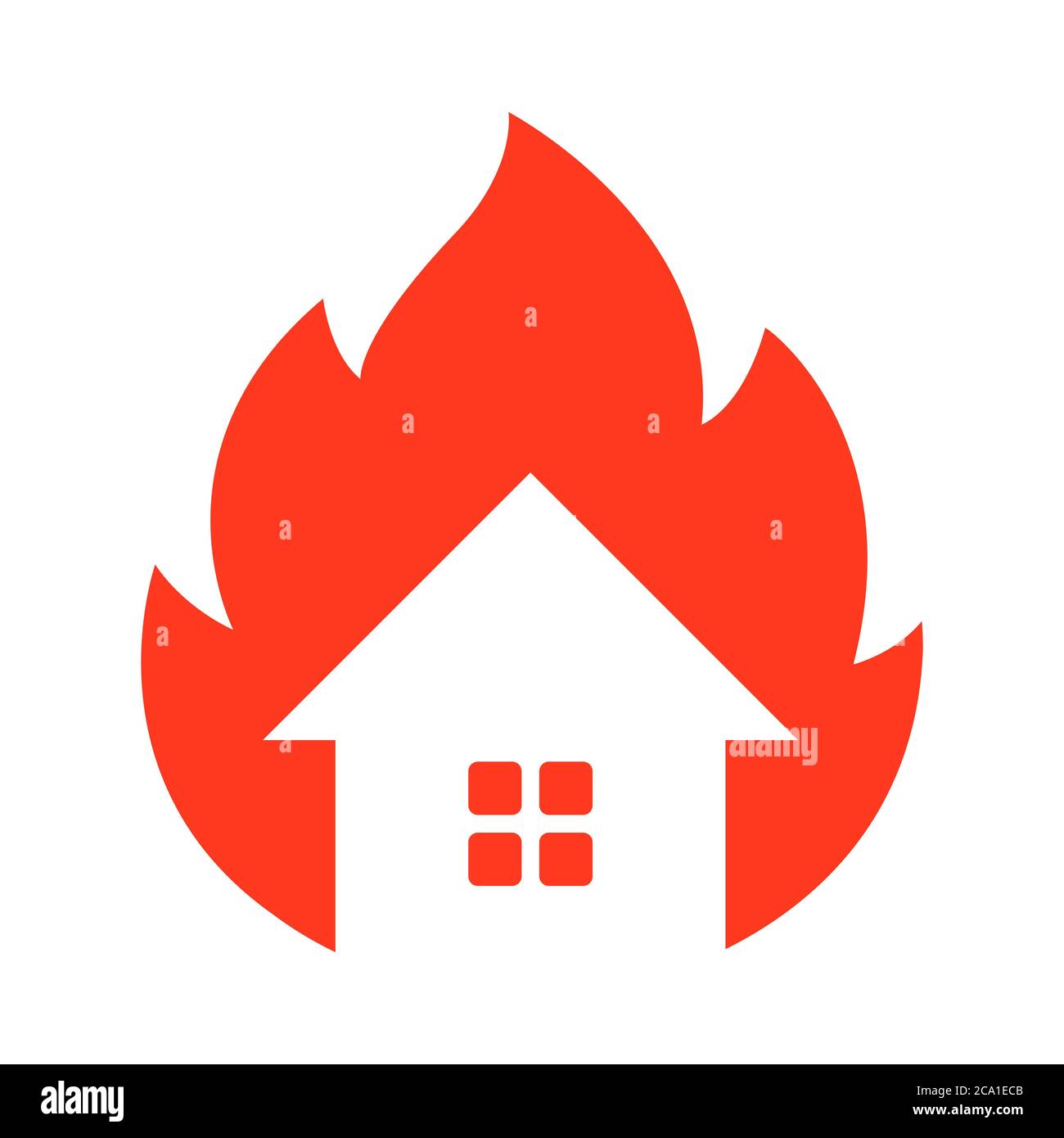 fire icon of an old house. flat vector illustration Stock Vector Image ...