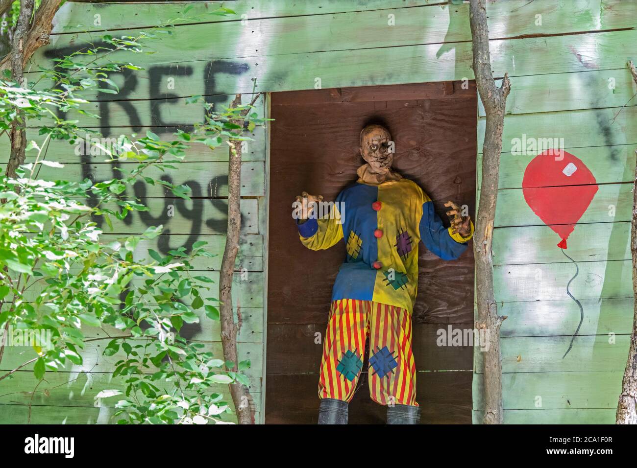 Holly, Michigan - Rotten Manor, a haunted house and haunted forest attraction near Detroit. Stock Photo