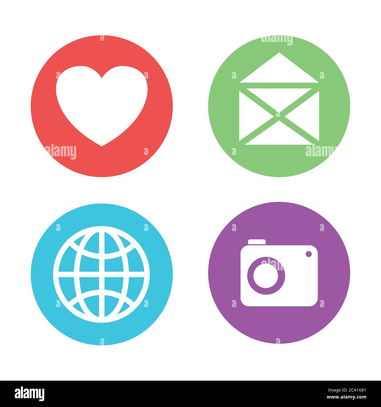 set icons of social media on white background Stock Vector Image & Art ...