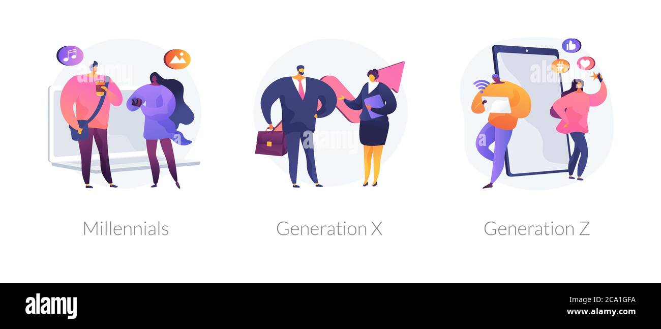 Generational change abstract concept vector illustrations Stock Vector ...