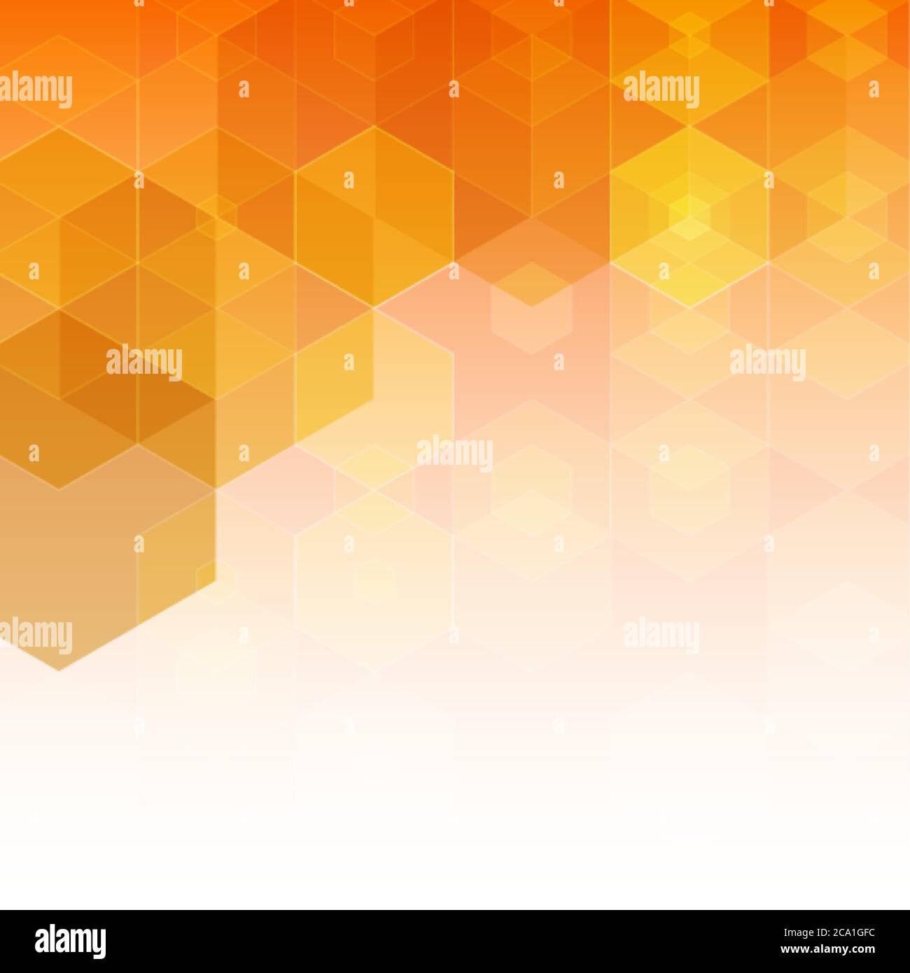 Orange hexagon background. Abstract vector geometric background Stock Vector