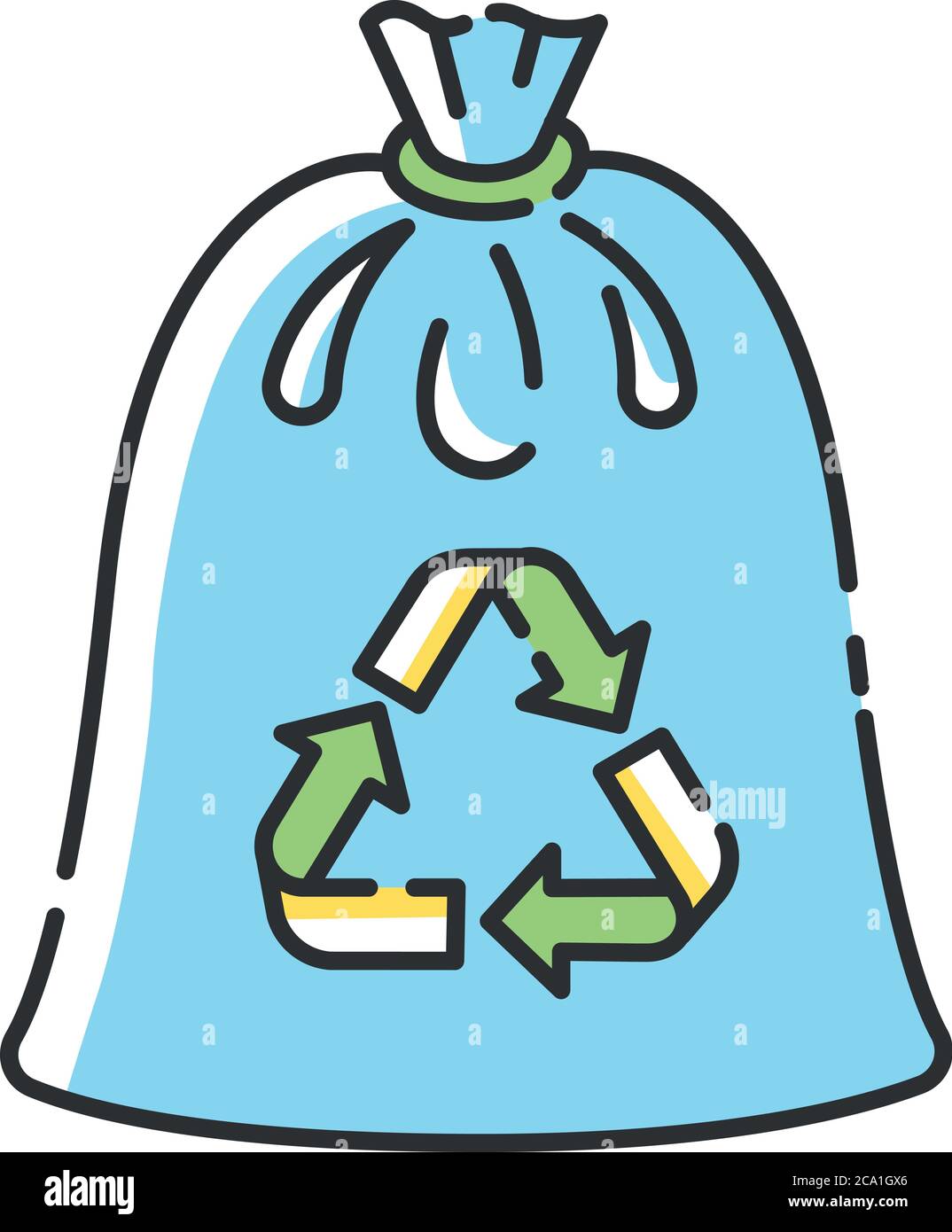 Compostable trash bag RGB color icon. Waste recycling. Refusing from  plastic litter bags. Eco friendly, biodegradable materials use isolated  vector il Stock Vector Image & Art - Alamy