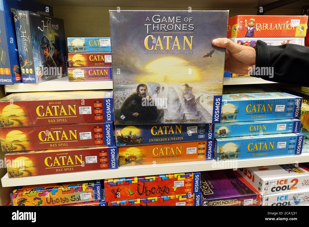 Catan board games in a toyshop Stock Photo