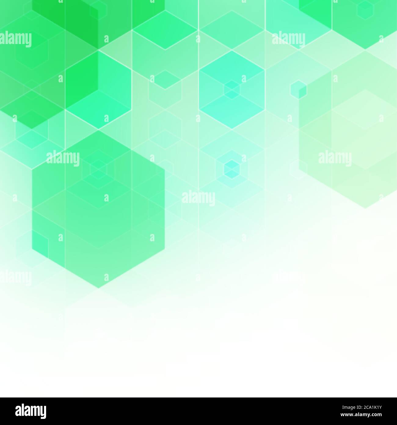 Green hexagon background. Abstract vector geometric background Stock Vector