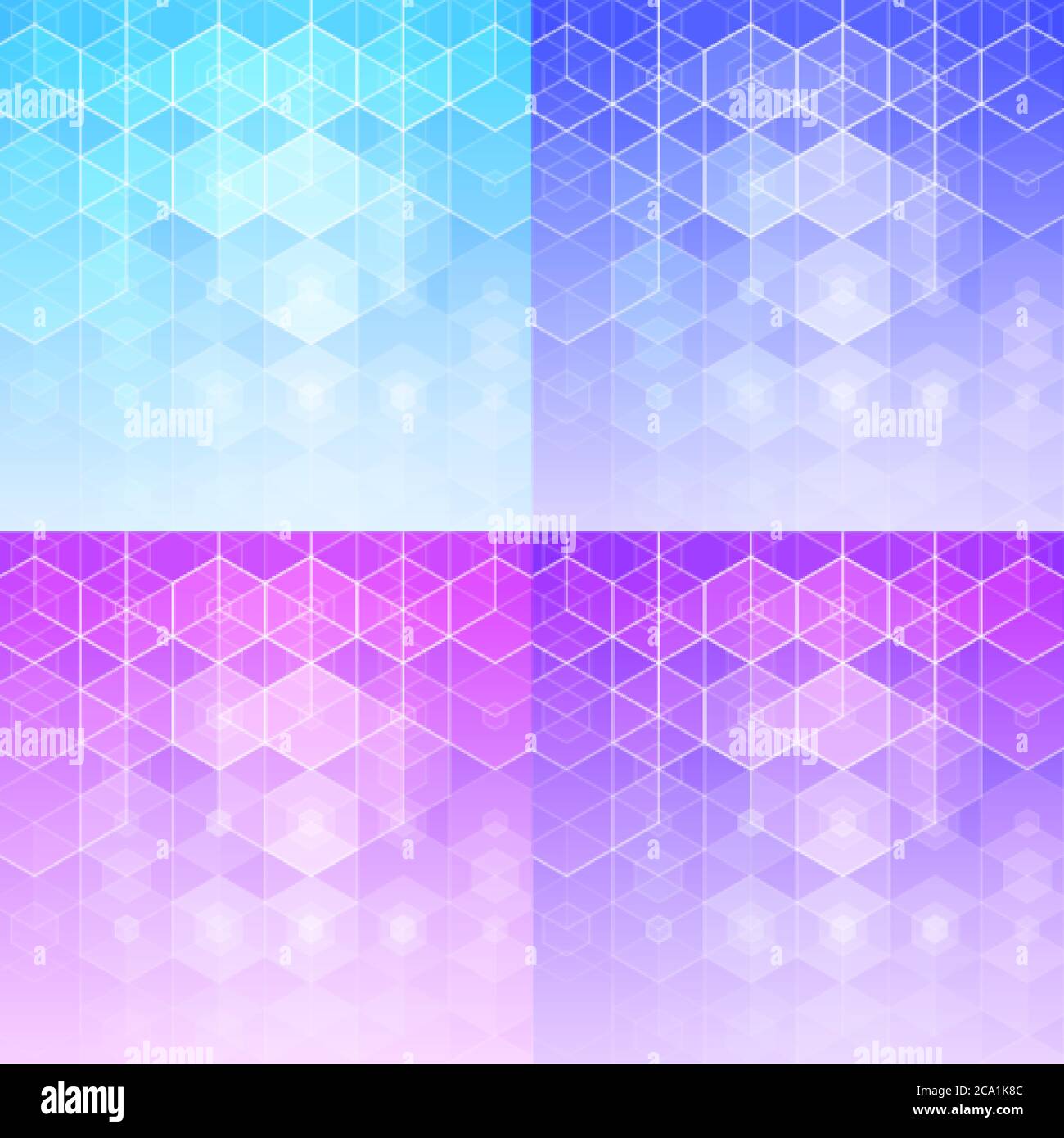 set of colored abstract hexagonal backgrounds. Vector graphics Stock Vector