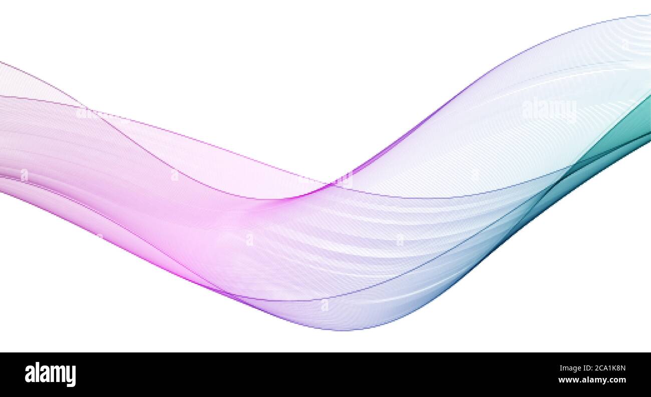 set abstract color wave smoke transparent smooth Stock Vector