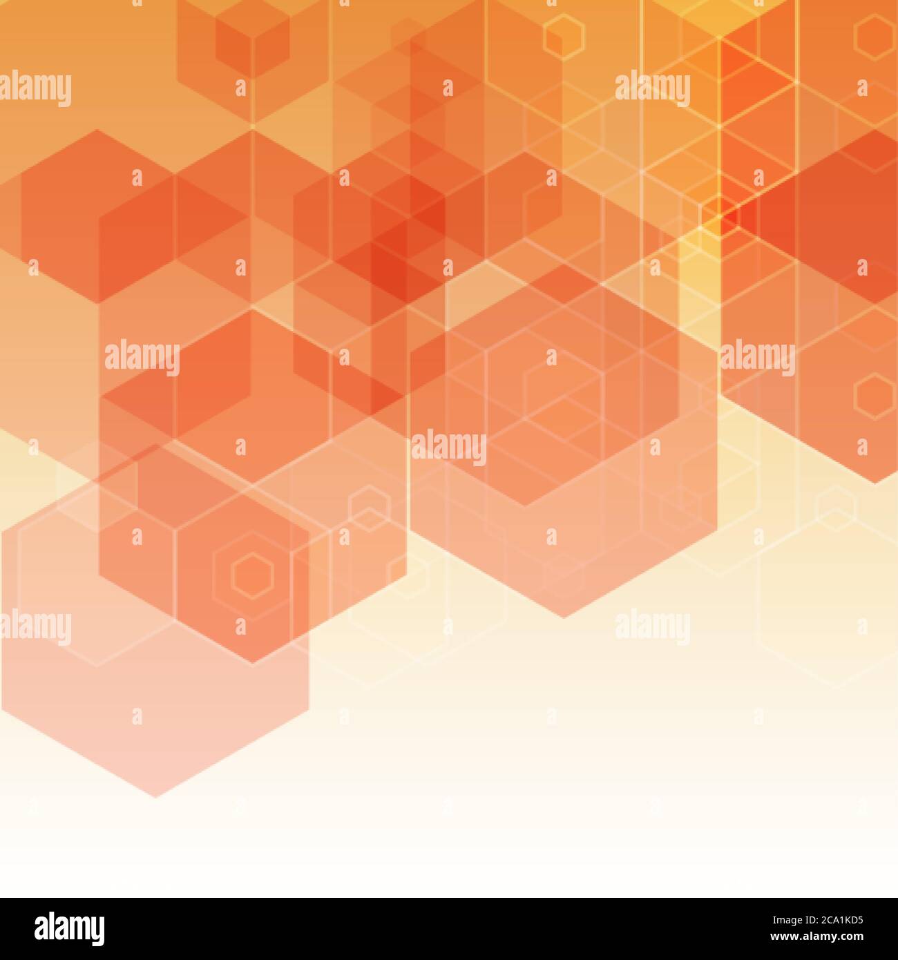 Orange hexagon background. Abstract vector geometric background Stock Vector