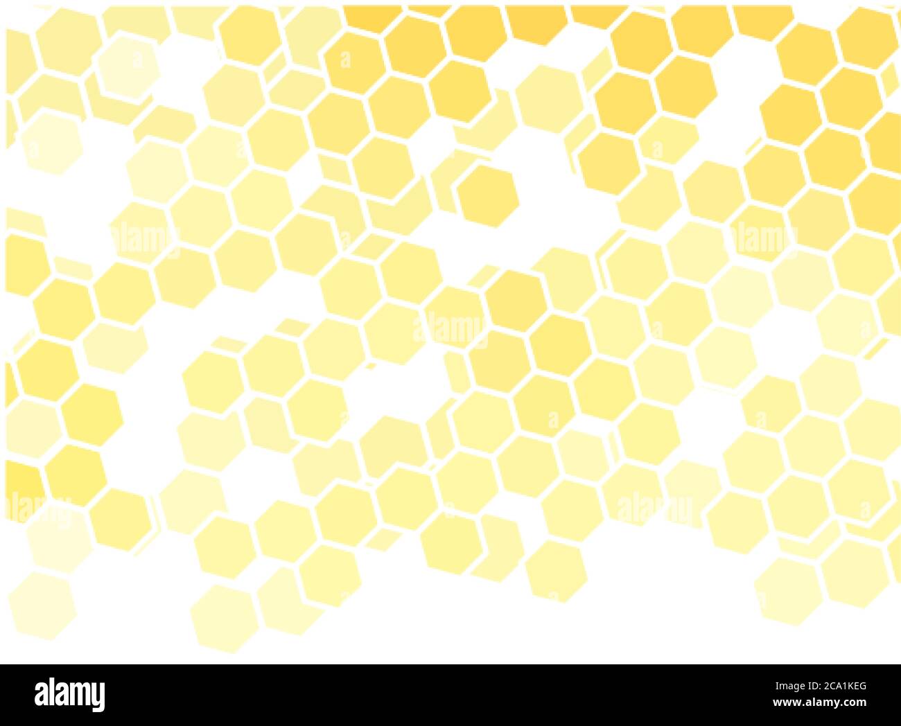 Yellow hexagon background. Advertising layout. Vector graphics Stock