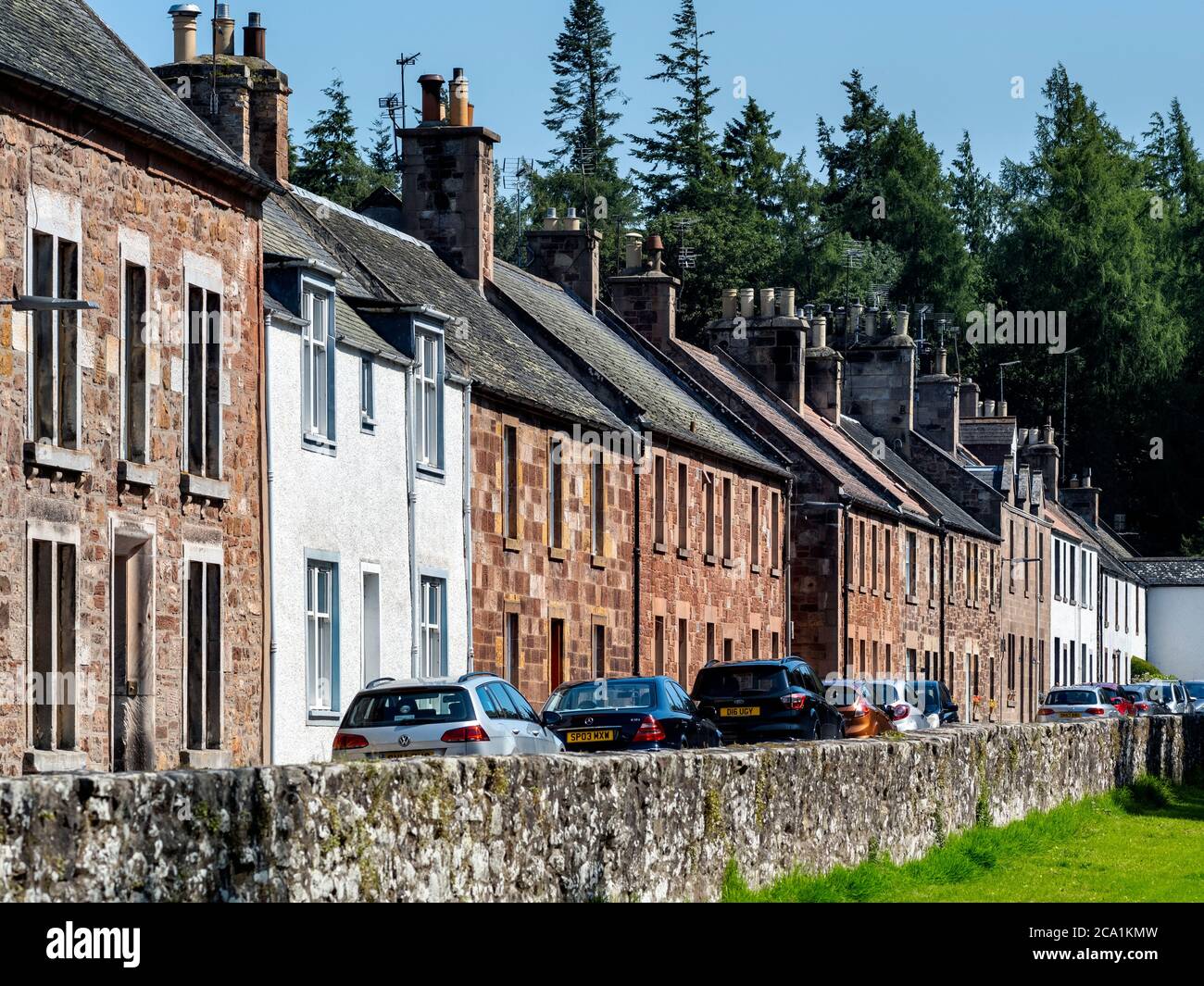Terrace of houses in Gifford, East Lothian, Scotland, UK Stock Photo