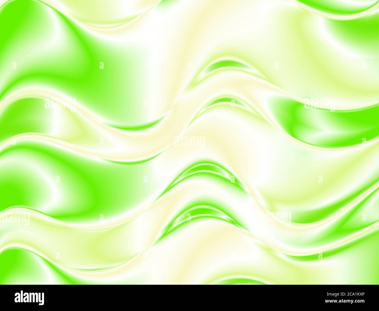 Olive green silk cloth, folded fabric realistic texture vector background.  Soft smooth ripple folds on green khaki satin textile, drapery presentation  design, luxury curtain illustration. Stock Vector