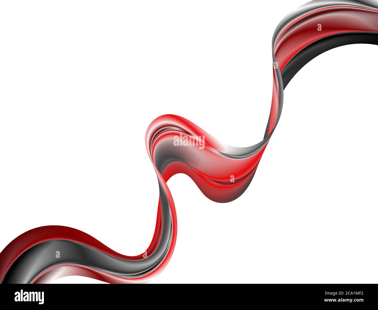 Black-red abstract wave. Liquid 3D graphics. Web design Stock Vector