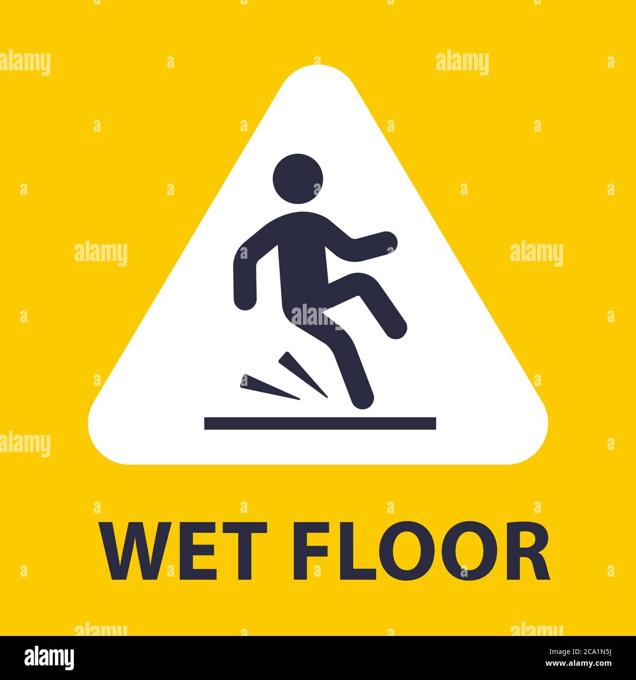 plaque slip on wet floor. the fall of man. flat vector illustration. Stock Vector