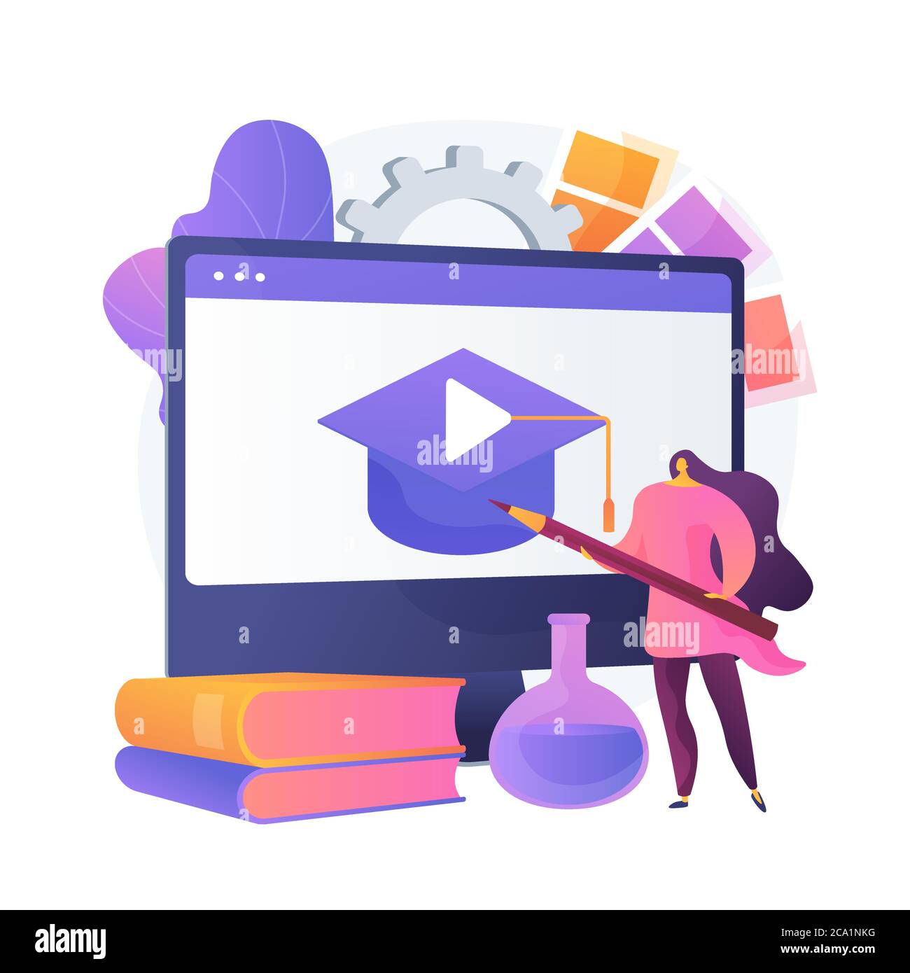 Color theory online studying vector concept metaphor Stock Vector Image ...