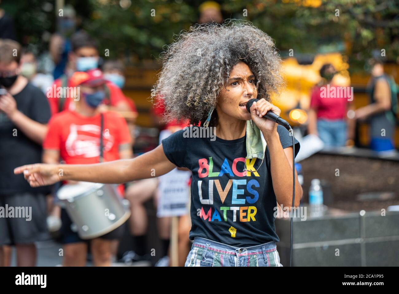 Philadelphia / USA. About one hundred people gathered at Comcast's national headquarters as part of a day of action across the country calling for equitable access to internet for all students in Philadelphia August 03, 2020. Credit: Chris Baker Evens / Alamy Lives News. Stock Photo