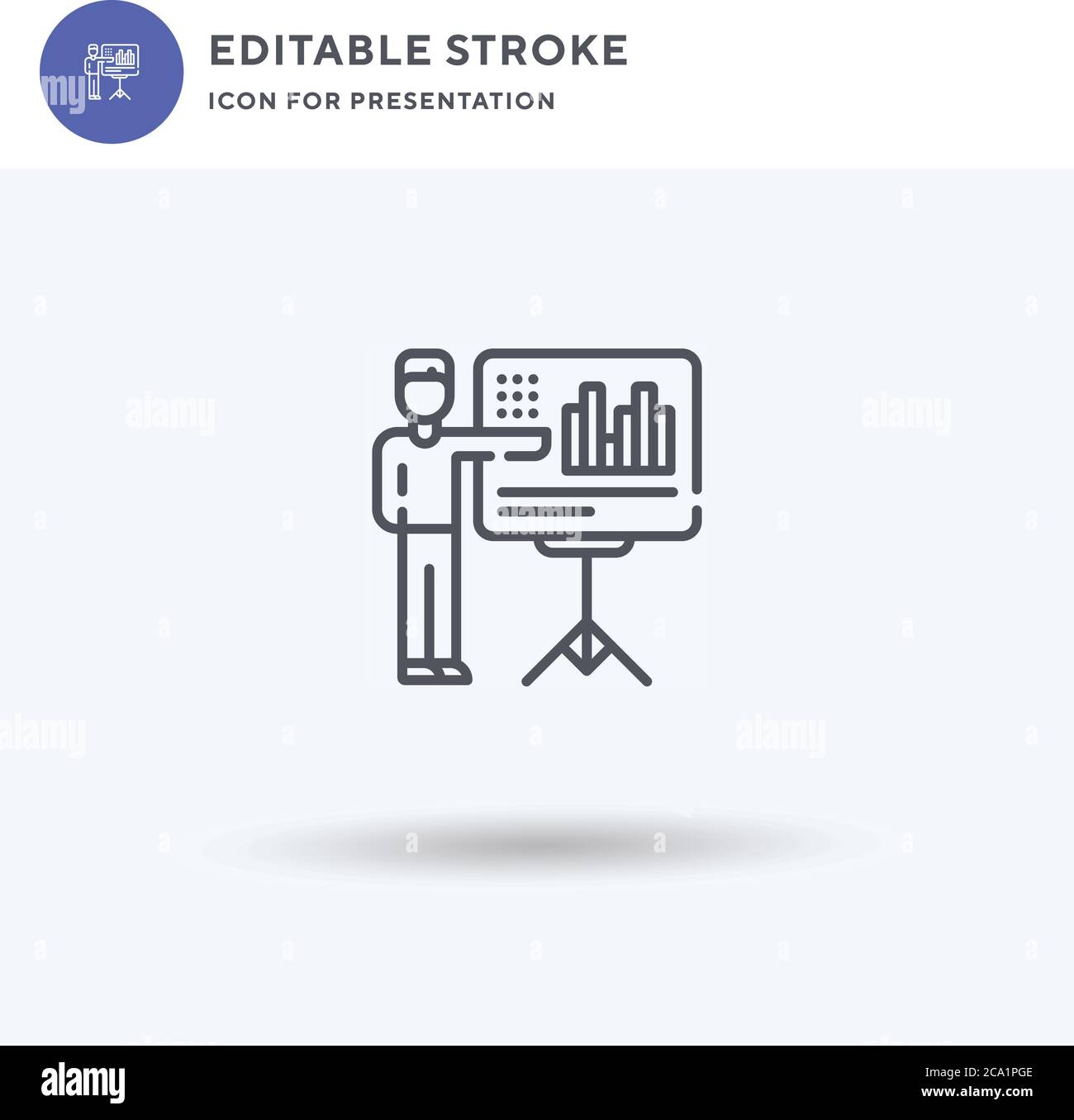 Presentation icon vector, filled flat sign, solid pictogram isolated on ...
