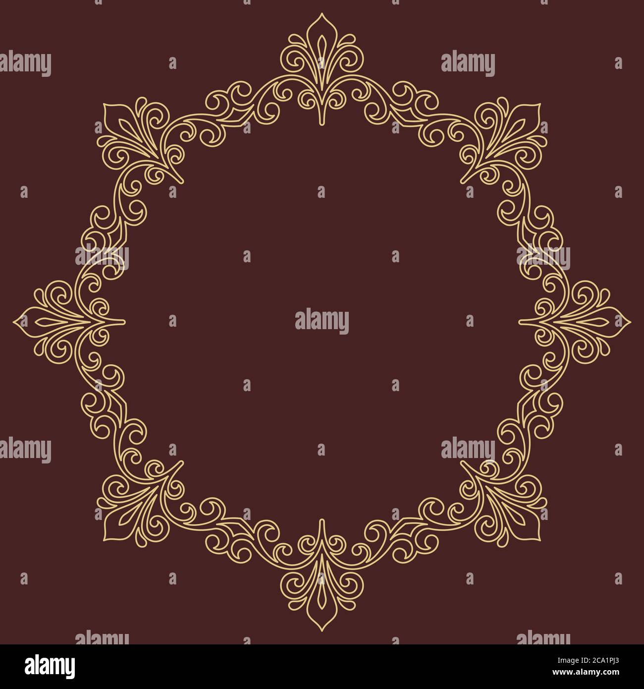 Floral Modern Vector Round Frame Stock Vector