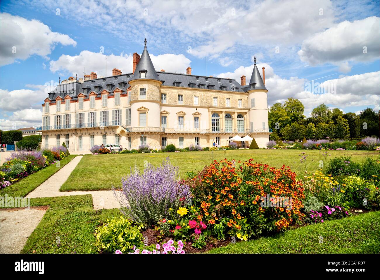Rambouillet, France. 26th July, 2020. The castle of Rambouillet, a former royal, imperial and presidential residence, hosted the first G6 summit. Stock Photo