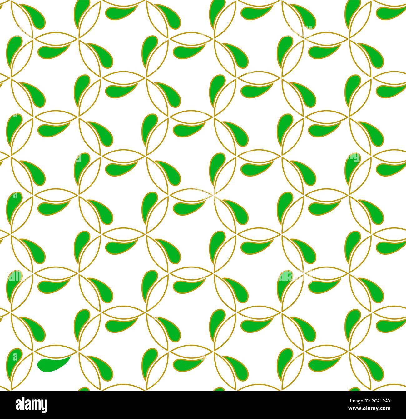 Floral Golden and Green Seamless Vector Pattern Stock Vector