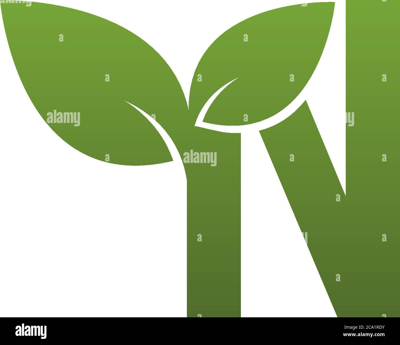 Letter N With green Leaf Symbol Logo Template Stock Vector Image & Art ...