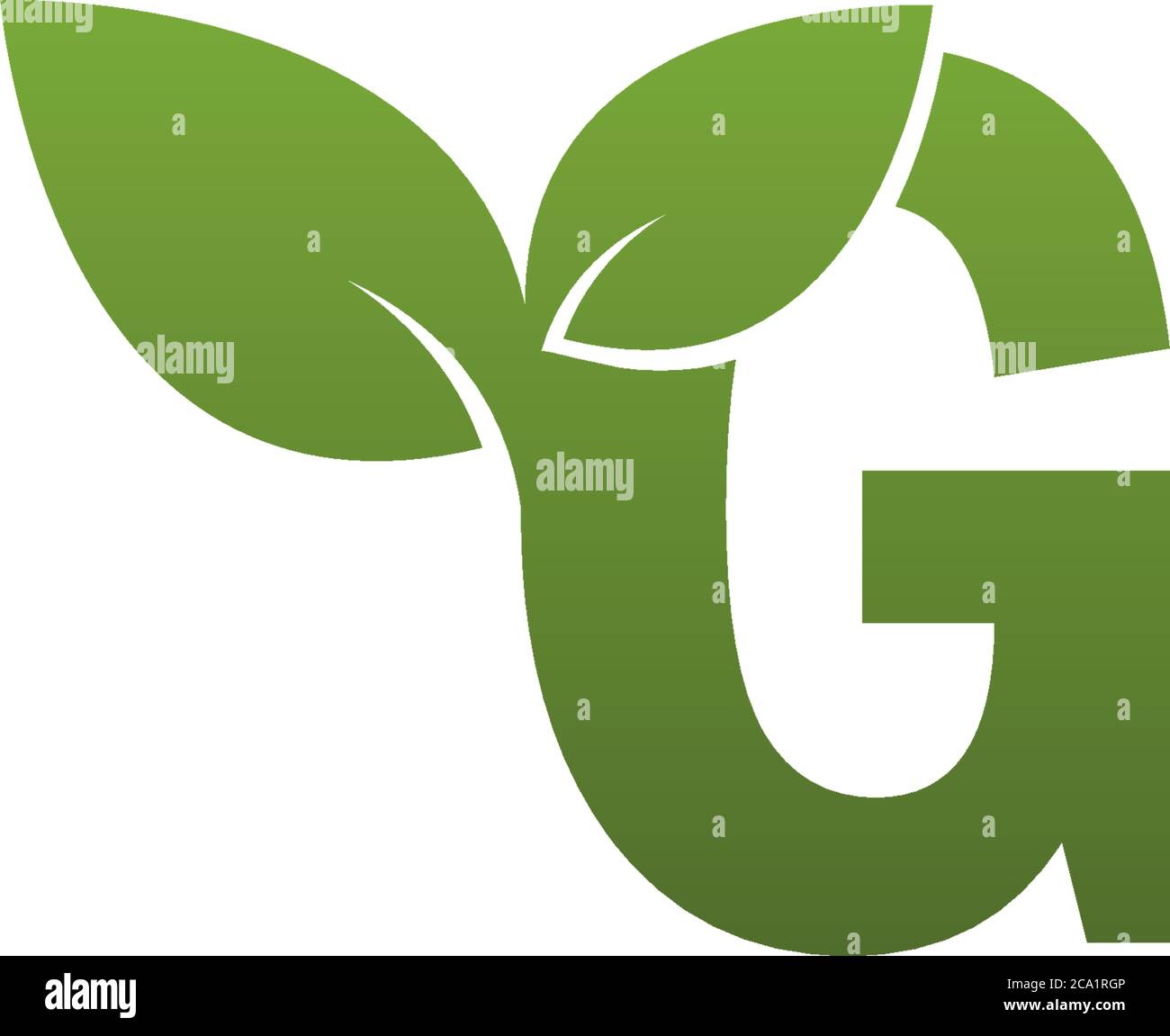 Letter G With green Leaf Symbol Logo Template Stock Vector