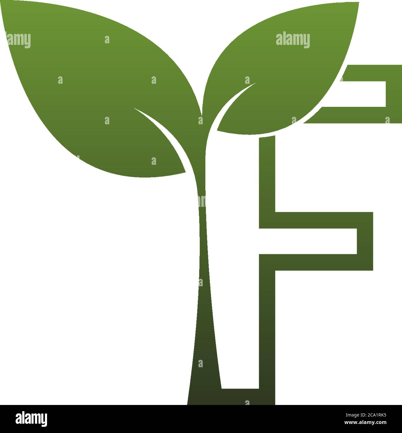 Letter F With green Leaf Symbol Logo Template Stock Vector Image & Art ...