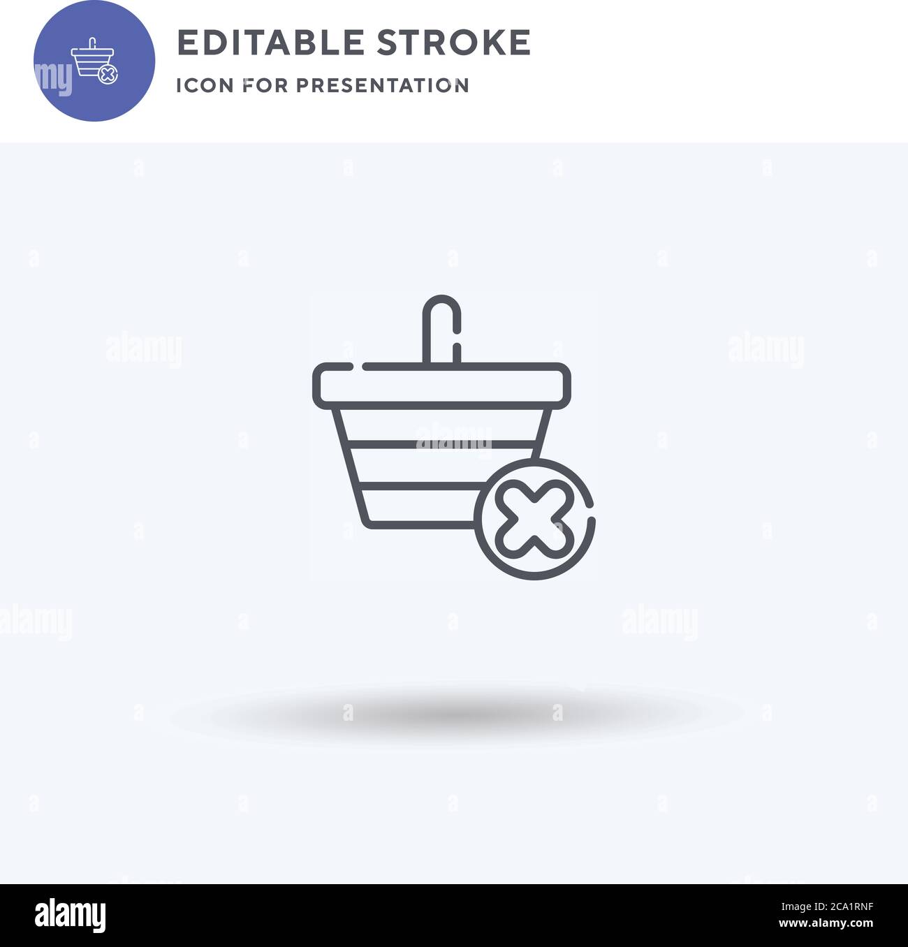 Delete Cart icon vector, filled flat sign, solid pictogram isolated on ...