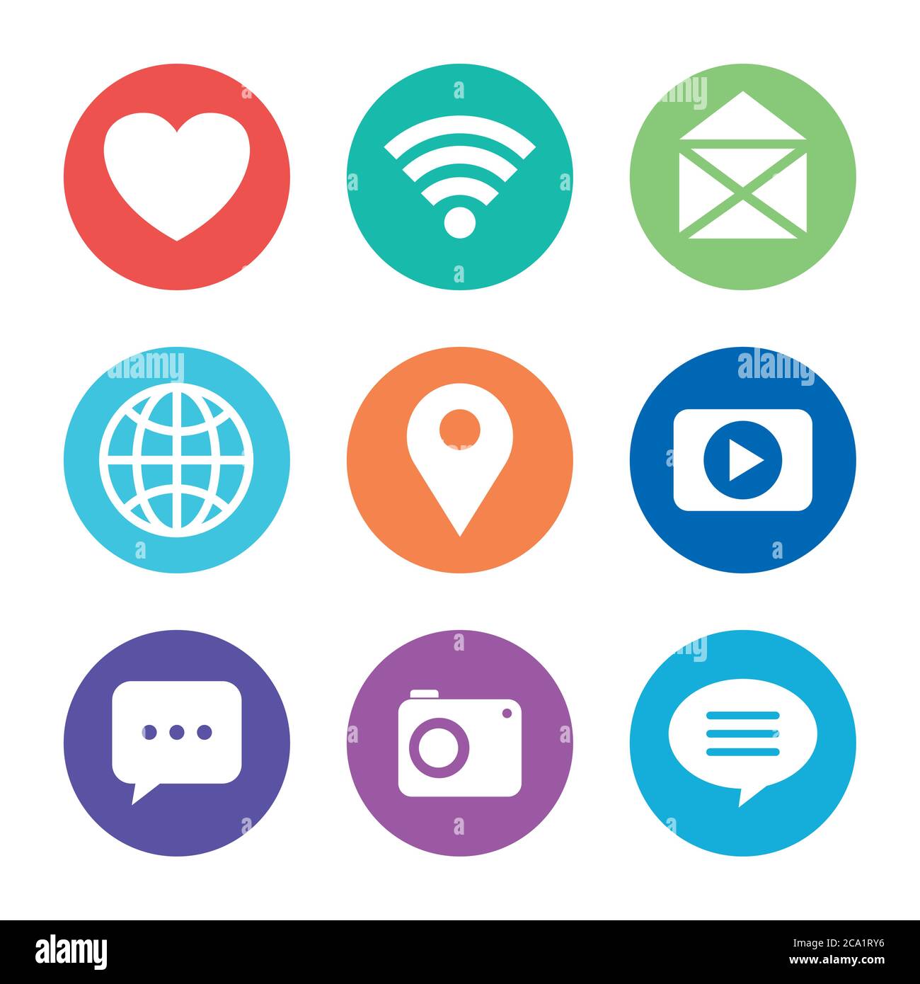 set icons of social media on white background Stock Vector Image & Art ...