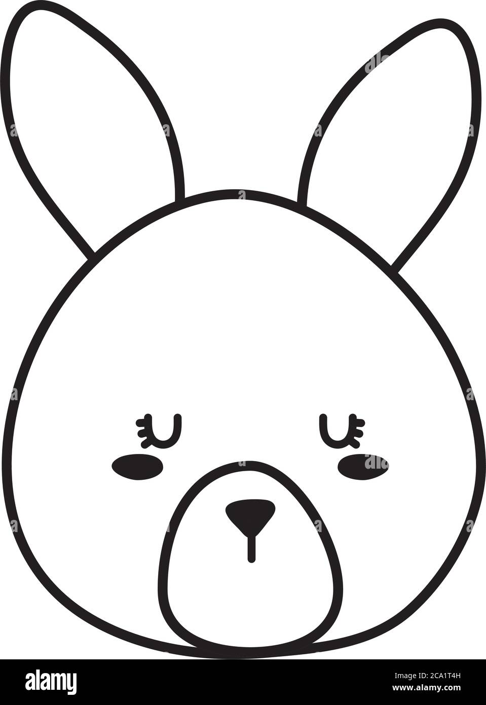 Cute rabbit face cartoon line style icon design, Animal zoo life nature ...