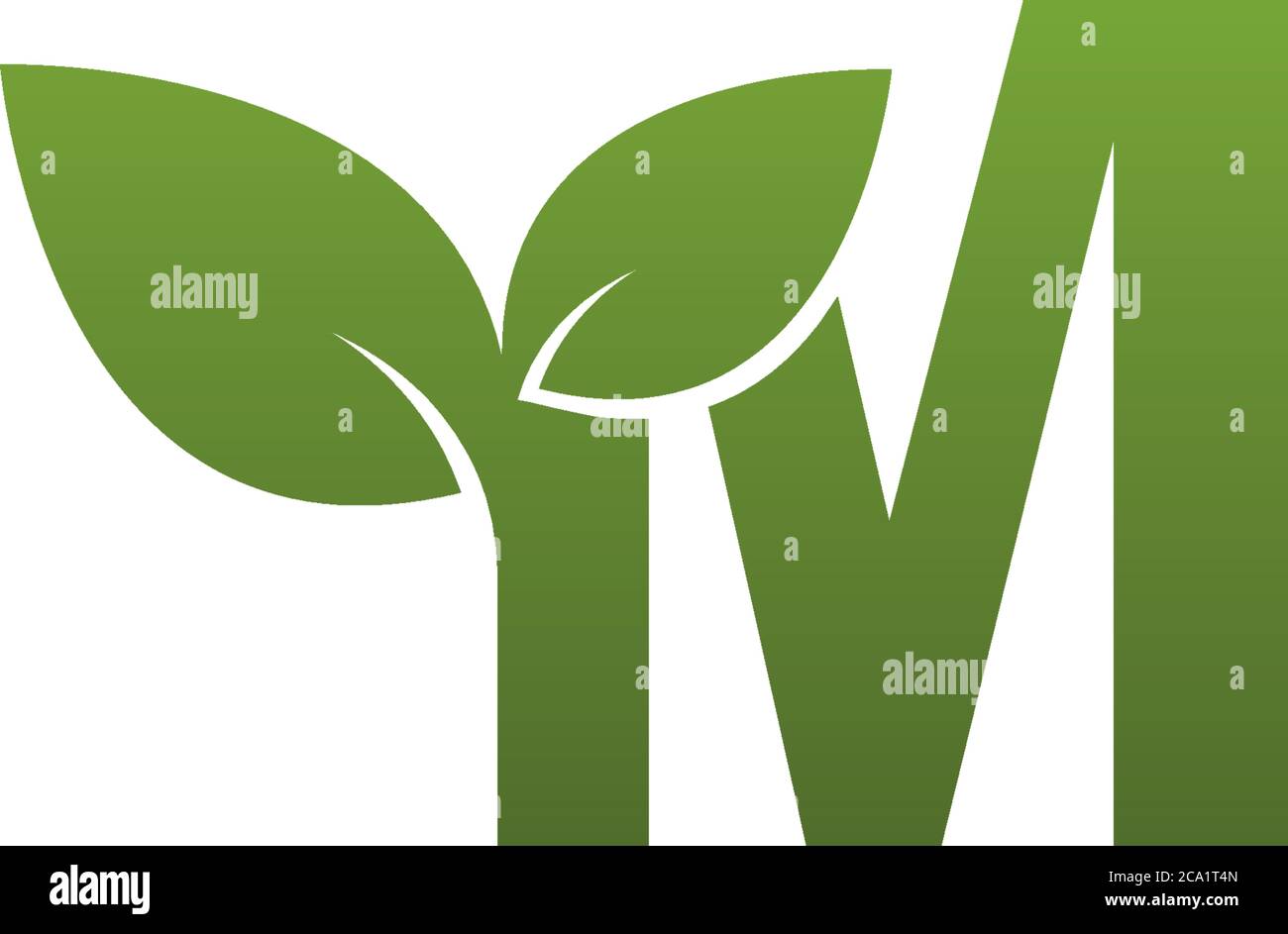 Letter M With green Leaf Symbol Logo Template Stock Vector Image & Art ...