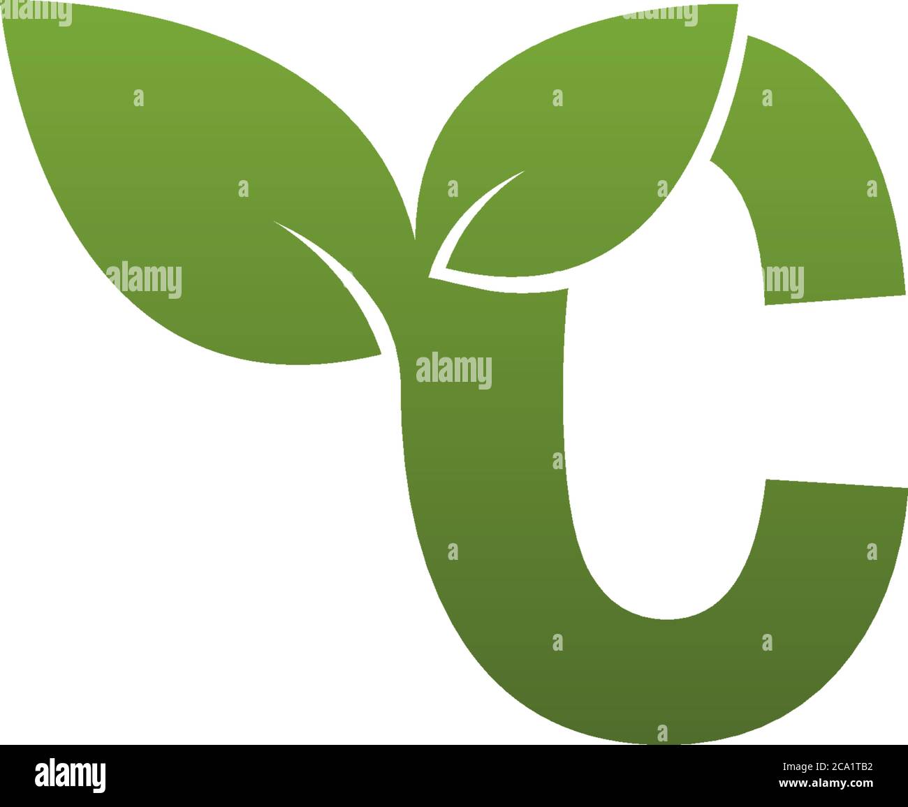 Letter C With green Leaf Symbol Logo Template Stock Vector Image & Art ...