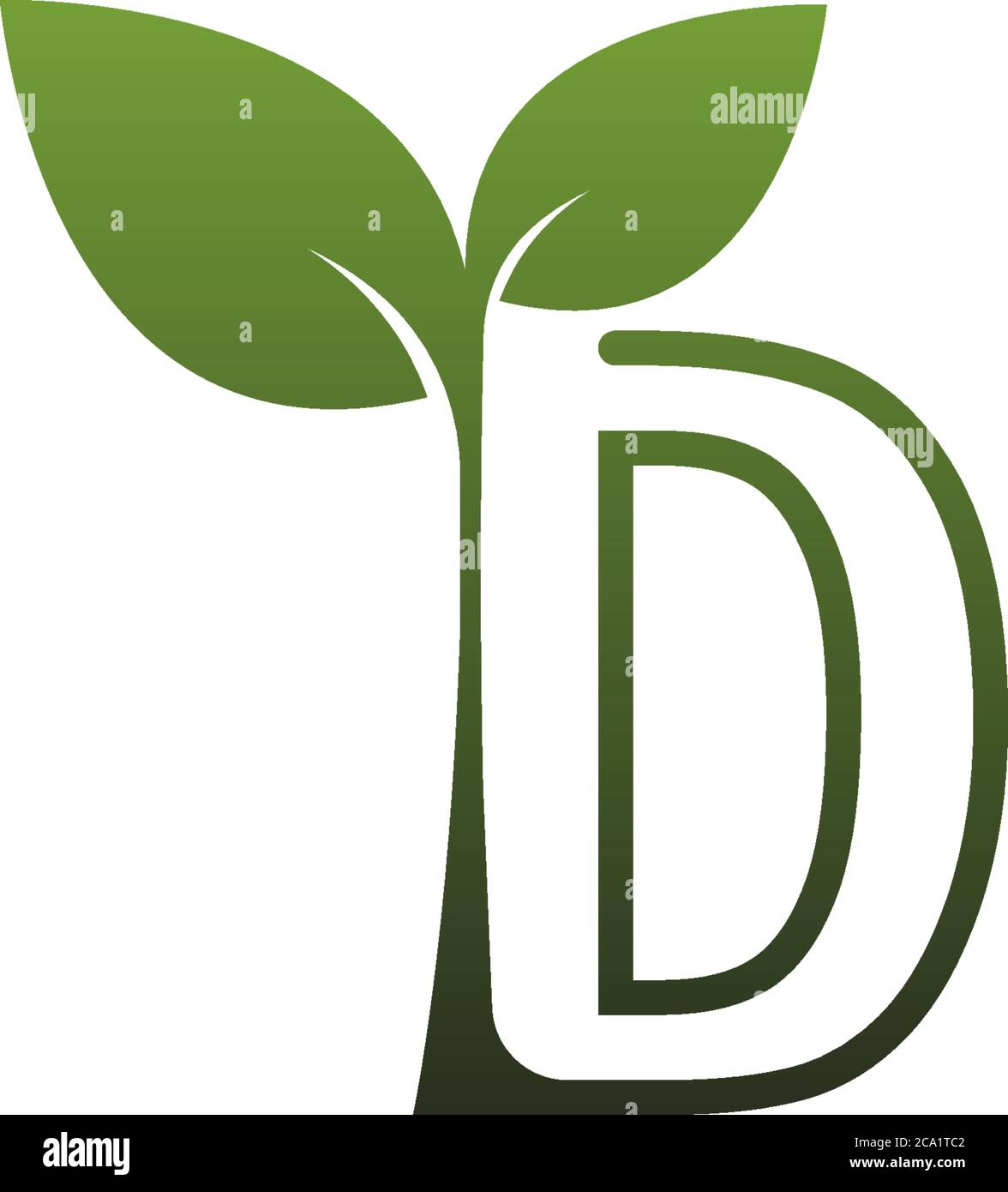 Letter D With green Leaf Symbol Logo Template Stock Vector Image & Art ...
