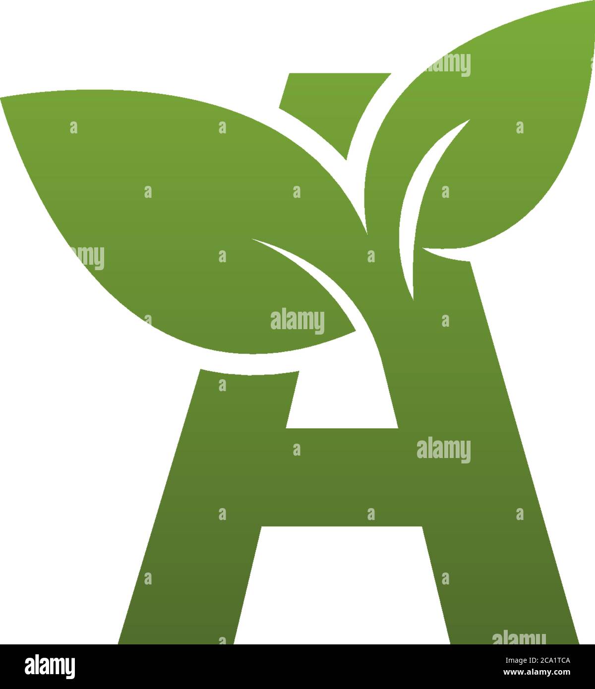 Letter A With green Leaf Symbol Logo Template Stock Vector Image & Art ...