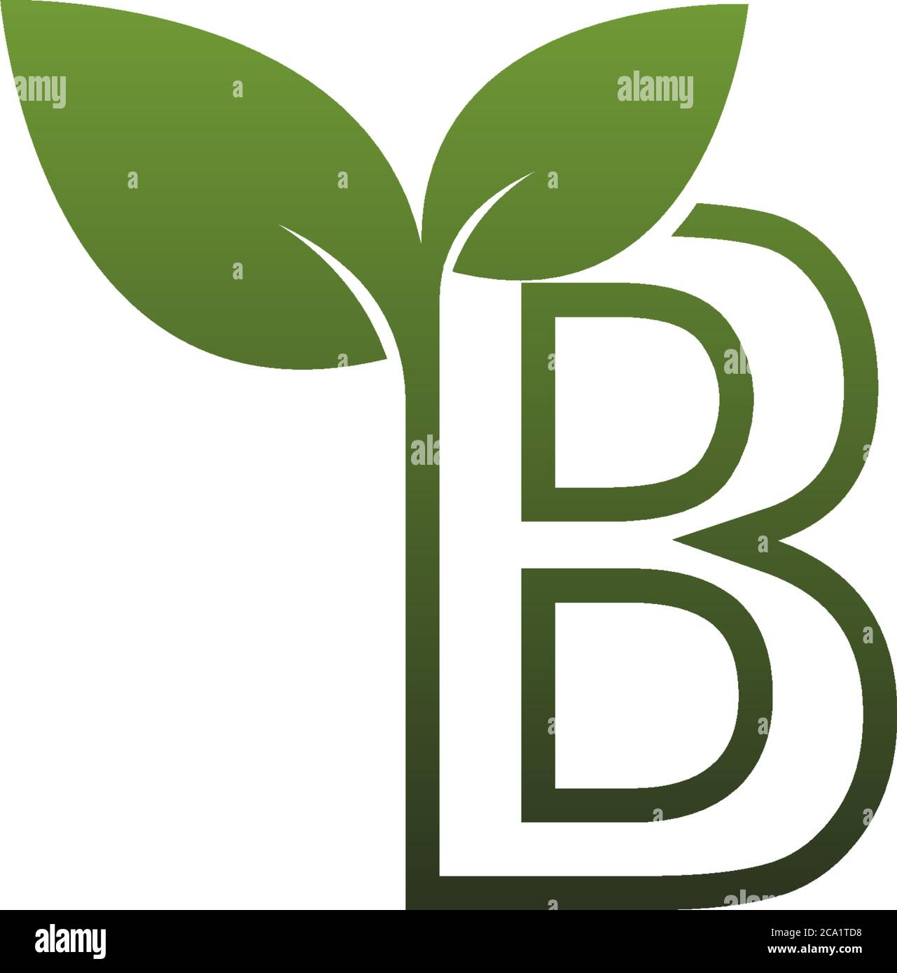 Letter B With green Leaf Symbol Logo Template Stock Vector Image & Art ...