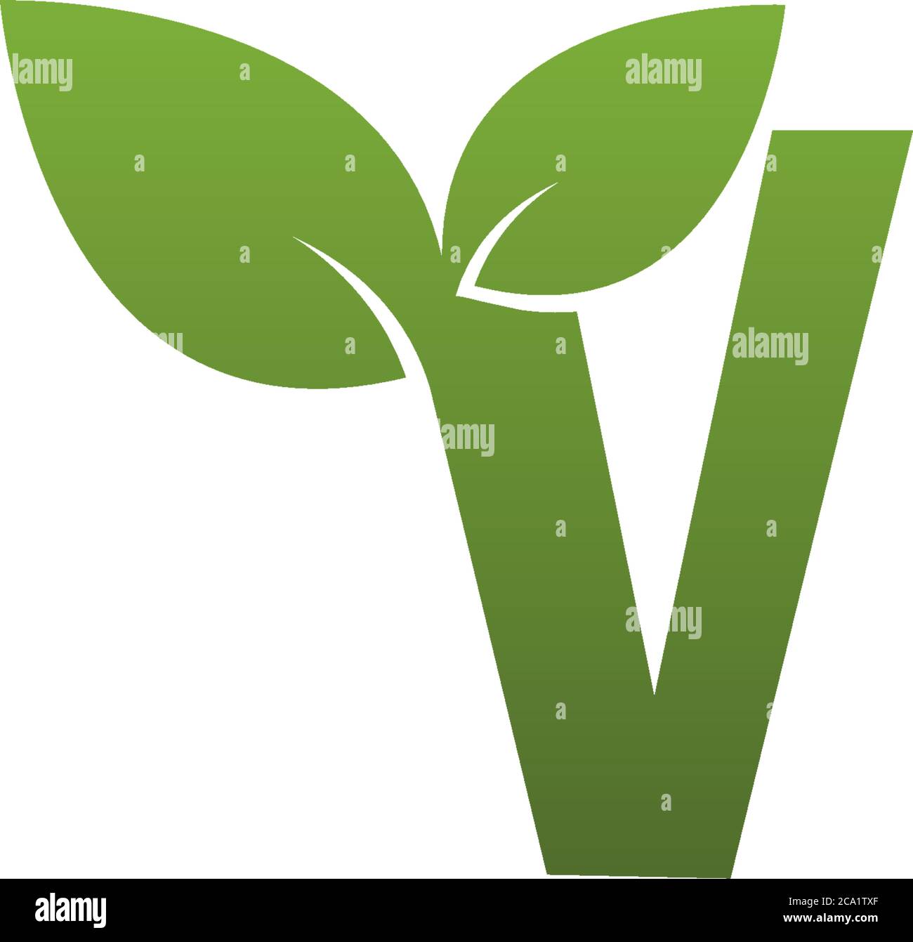 Letter V With green Leaf Symbol Logo Template Stock Vector Image & Art ...