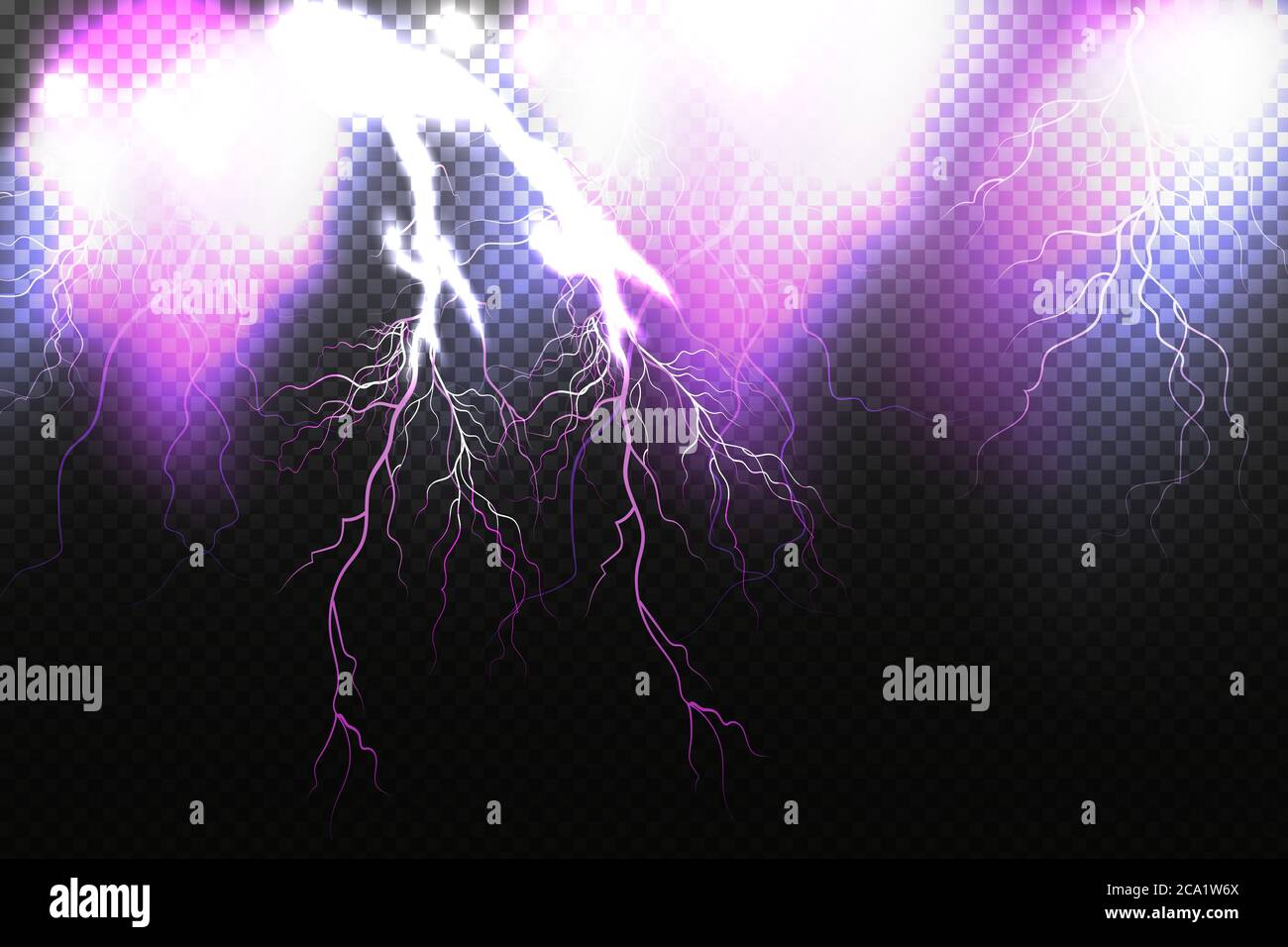Vector Illustration Sparkling Lightning Dark Sky Background Stock ...
