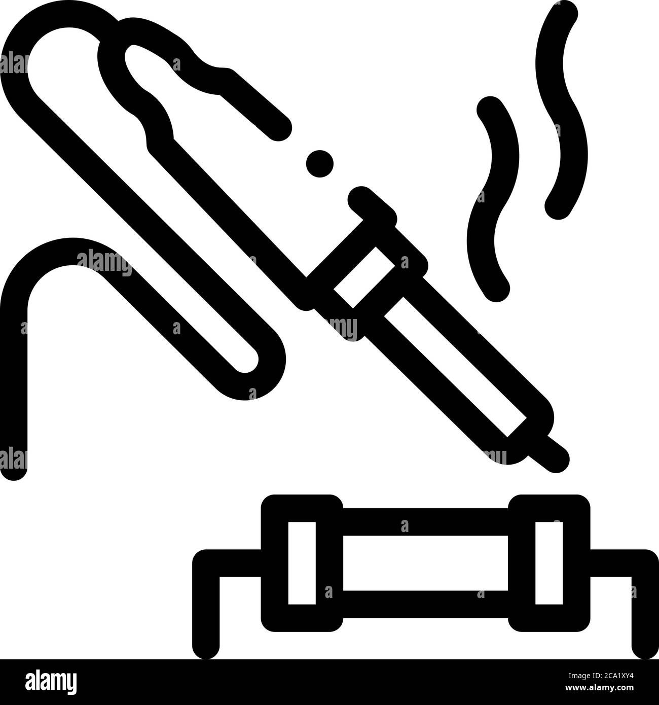soldering iron solder resistor icon vector outline illustration Stock