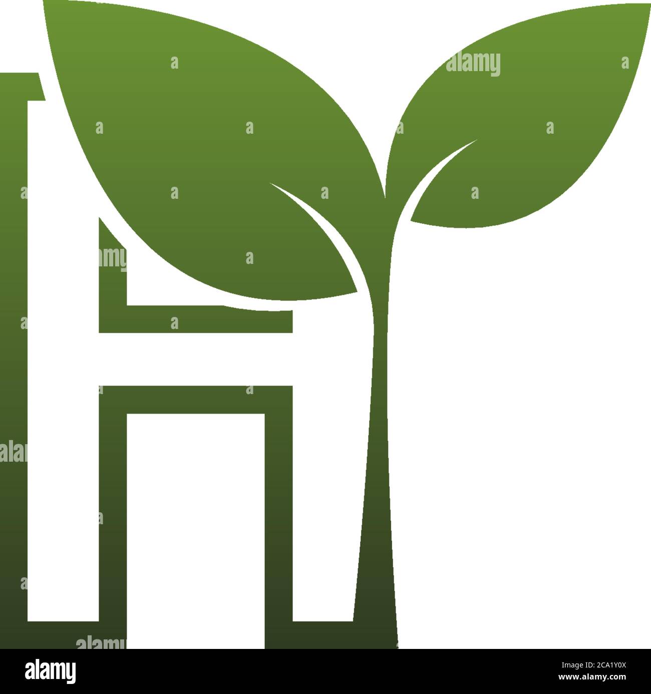 Letter H With green Leaf Symbol Logo Template Stock Vector Image & Art ...