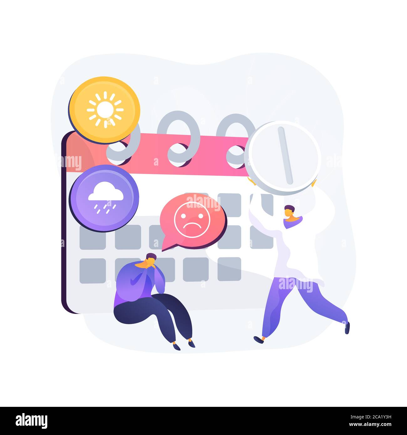 Seasonal affective disorder treatment abstract concept vector