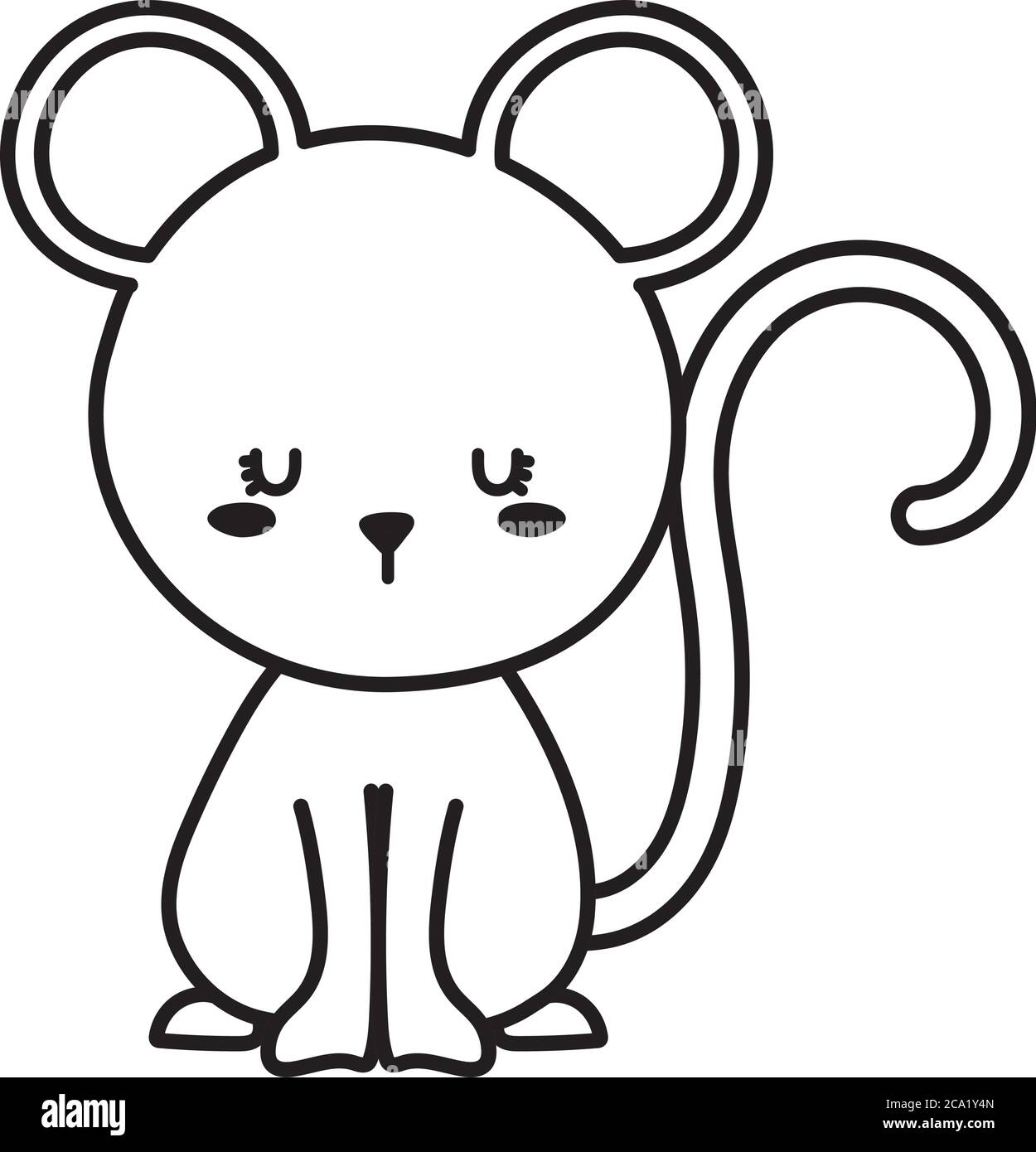 Cute mouse cartoon line style icon design, Animal zoo life nature and ...