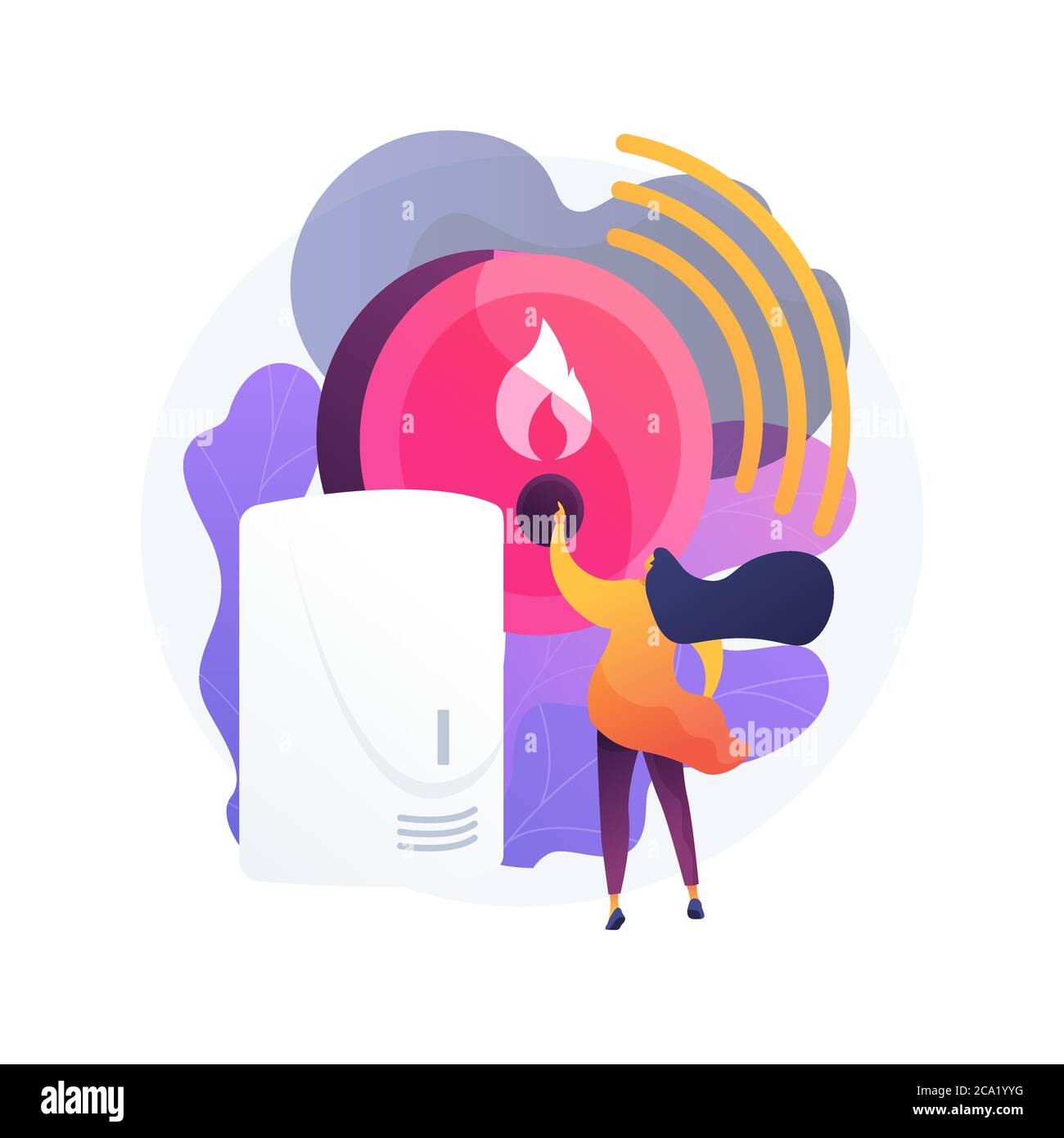 Fire alarm system abstract concept vector illustration Stock Vector