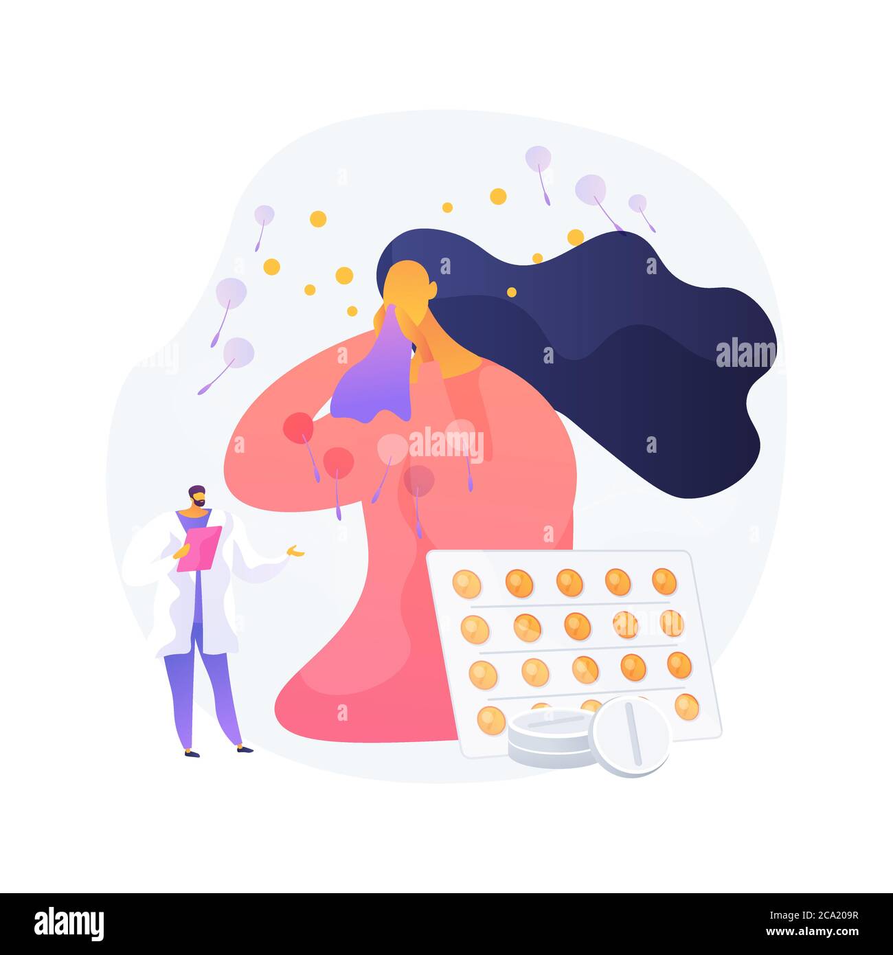 Seasonal allergy abstract concept vector illustration Stock Vector