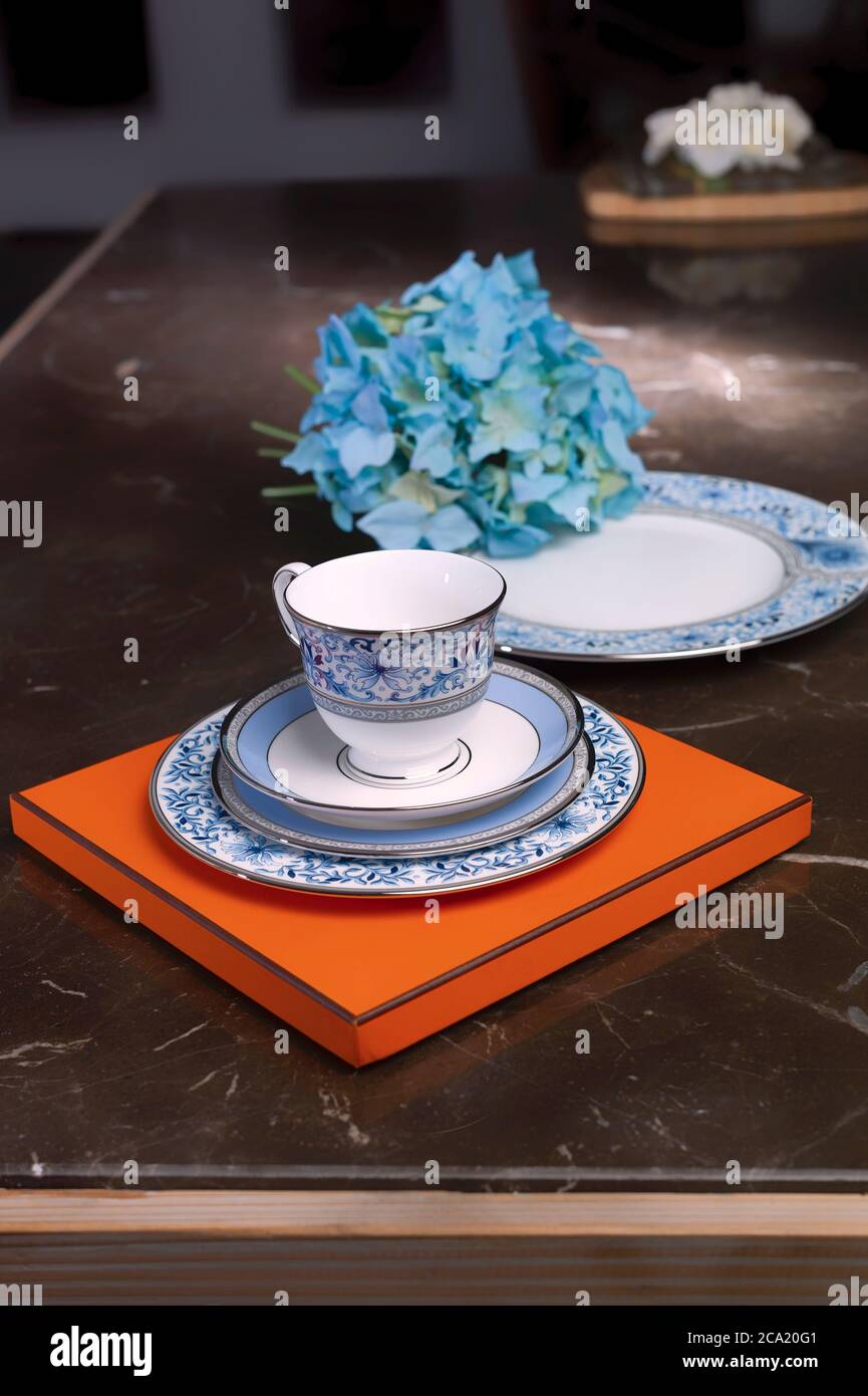 luxury tea cup and plate Stock Photo Alamy