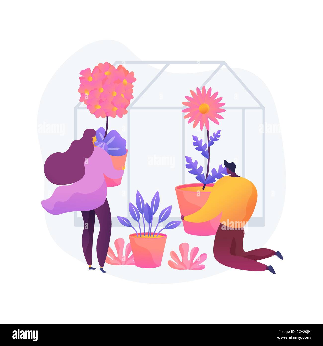 Seasonal planters abstract concept vector illustration Stock Vector ...