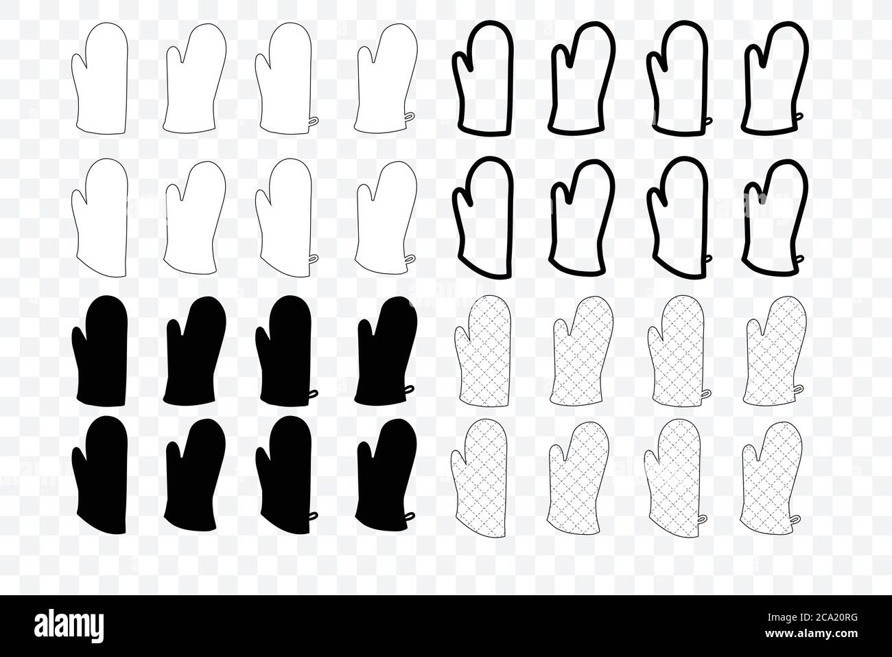 Kitchenware Oven Mitts Flat Icon A White Background Stock Vector