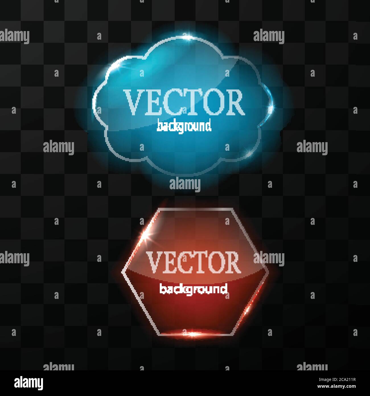 Glass vector button plane. Easy editable background Stock Vector