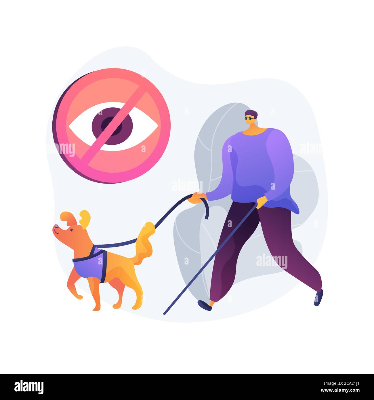 Blindness and vision loss abstract concept vector illustration Stock